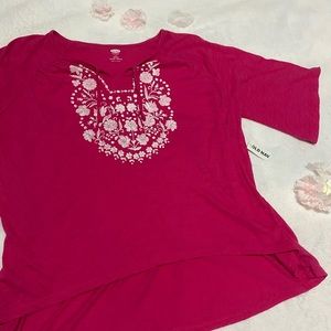 Old Navy raspberry mid sleeve top